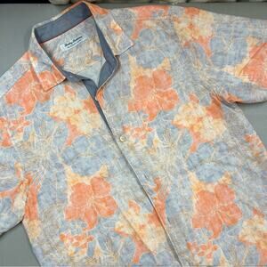 Tommy Bahama Button Down Short Sleeve Shirt The Coconut Point Tencel Modal Sz M